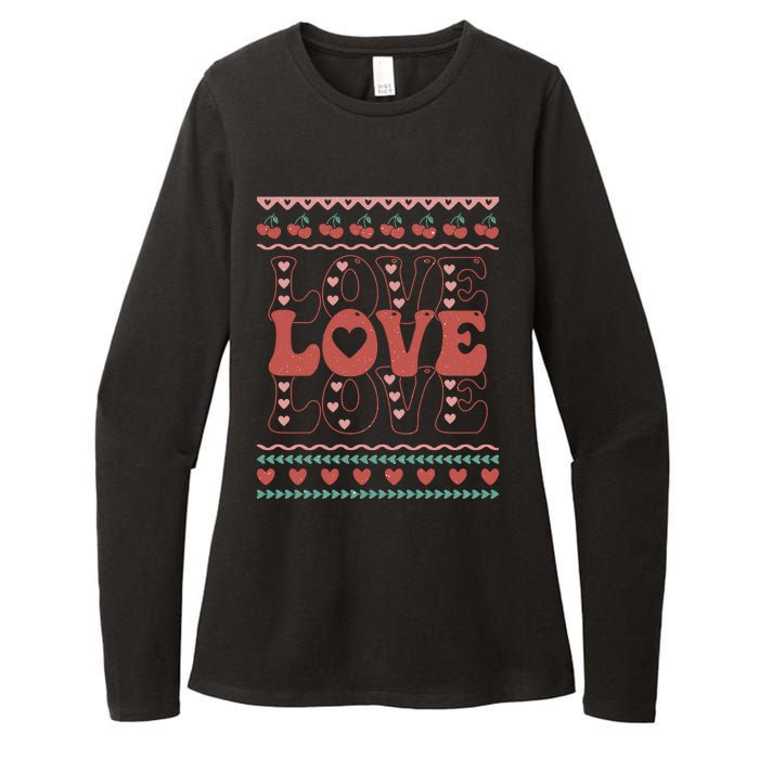 Valentine's Day Love For Lover Ugly Sweater Womens CVC Long Sleeve Shirt