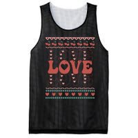 Valentine's Day Love For Lover Ugly Sweater Mesh Reversible Basketball Jersey Tank