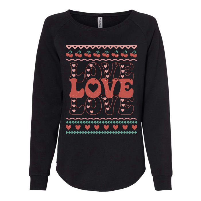 Valentine's Day Love For Lover Ugly Sweater Womens California Wash Sweatshirt