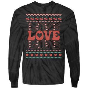 Valentine's Day Love For Lover Ugly Sweater Tie-Dye Long Sleeve Shirt