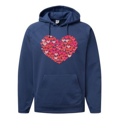 Valentines Day Love Heart Candy Lover: Valentine Candy Heart Gift Performance Fleece Hoodie