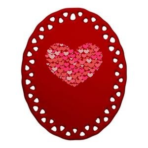 Valentines Day Love Heart Candy Lover: Valentine Candy Heart Gift Ceramic Oval Ornament