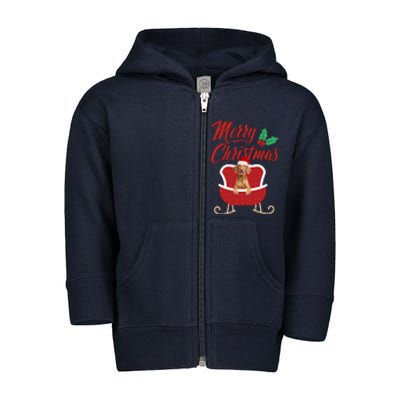 Vizsla Dog Merry Christmas Design For The Holiday Season! Toddler Zip Fleece Hoodie