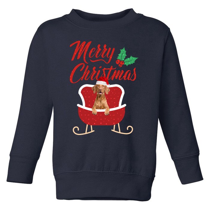 Vizsla Dog Merry Christmas Design For The Holiday Season! Toddler Sweatshirt