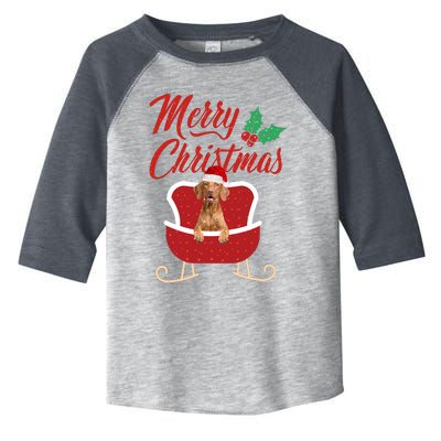 Vizsla Dog Merry Christmas Design For The Holiday Season! Toddler Fine Jersey T-Shirt