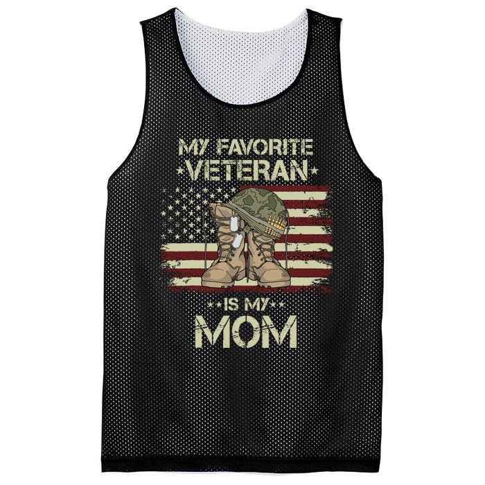 Veterans Day Military My Favorite Veteran Is My Mom Mesh Reversible Basketball Jersey Tank