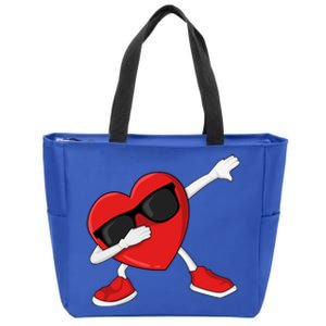 Valentines Day Meaningful Gift Dabbing Heart Happy Valentine Day Gift Zip Tote Bag