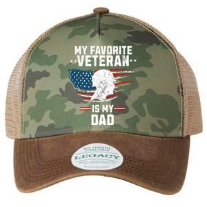 Veterans Day My Favorite Veteran Is My Dad Kids Legacy Tie Dye Trucker Hat