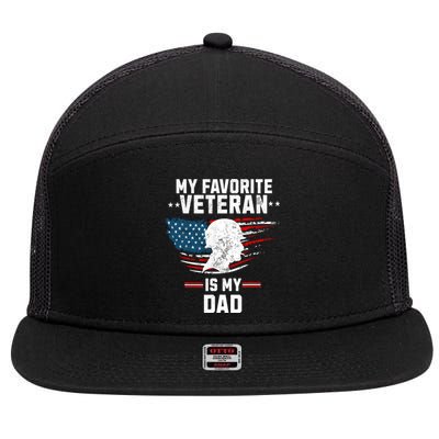 Veterans Day My Favorite Veteran Is My Dad Kids 7 Panel Mesh Trucker Snapback Hat