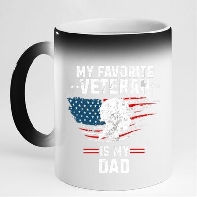 Veterans Day My Favorite Veteran Is My Dad Kids 11oz Black Color Changing Mug