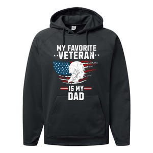 Veterans Day My Favorite Veteran Is My Dad Kids Performance Fleece Hoodie