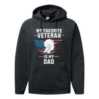 Veterans Day My Favorite Veteran Is My Dad Kids Performance Fleece Hoodie