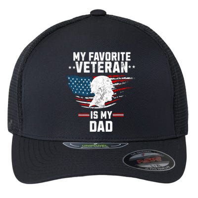 Veterans Day My Favorite Veteran Is My Dad Kids Flexfit Unipanel Trucker Cap