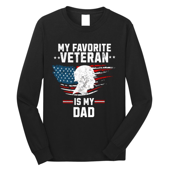 Veterans Day My Favorite Veteran Is My Dad Kids Long Sleeve Shirt