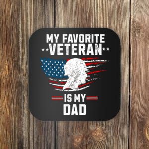 Veterans Day My Favorite Veteran Is My Dad Kids Coaster