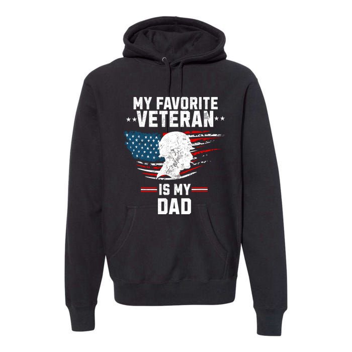 Veterans Day My Favorite Veteran Is My Dad Kids Premium Hoodie