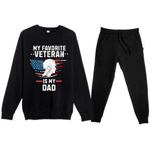 Veterans Day My Favorite Veteran Is My Dad Kids Premium Crewneck Sweatsuit Set