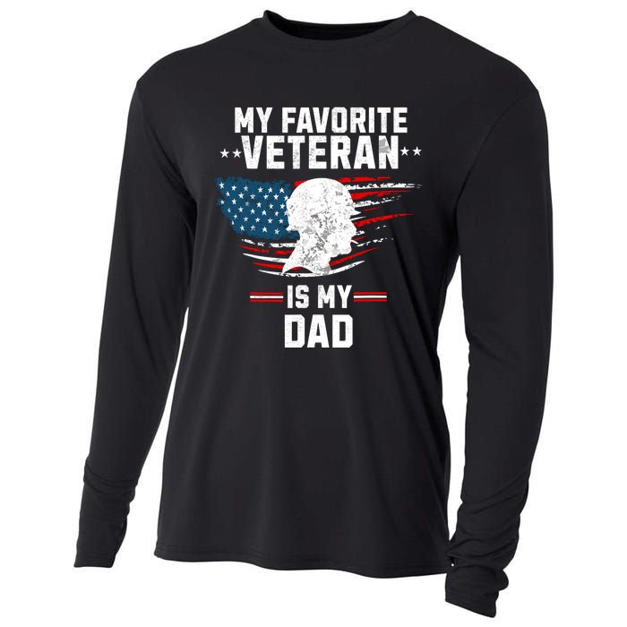 Veterans Day My Favorite Veteran Is My Dad Kids Cooling Performance Long Sleeve Crew