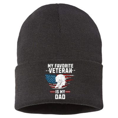 Veterans Day My Favorite Veteran Is My Dad Kids Sustainable Knit Beanie