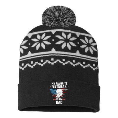 Veterans Day My Favorite Veteran Is My Dad Kids USA-Made Snowflake Beanie