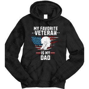 Veterans Day My Favorite Veteran Is My Dad Kids Tie Dye Hoodie