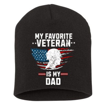 Veterans Day My Favorite Veteran Is My Dad Kids Short Acrylic Beanie