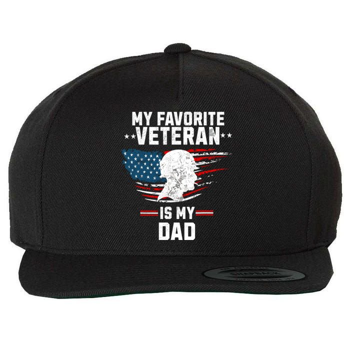 Veterans Day My Favorite Veteran Is My Dad Kids Wool Snapback Cap