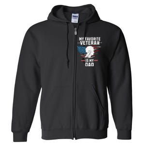 Veterans Day My Favorite Veteran Is My Dad Kids Full Zip Hoodie