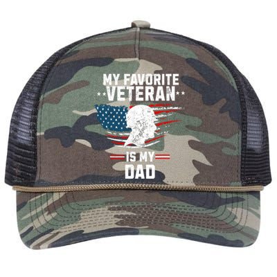 Veterans Day My Favorite Veteran Is My Dad Kids Retro Rope Trucker Hat Cap