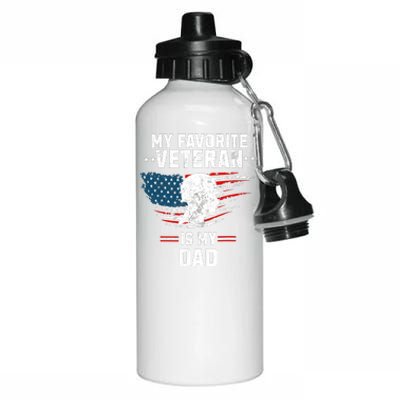 Veterans Day My Favorite Veteran Is My Dad Kids Aluminum Water Bottle