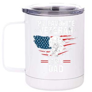 Veterans Day My Favorite Veteran Is My Dad Kids 12 oz Stainless Steel Tumbler Cup