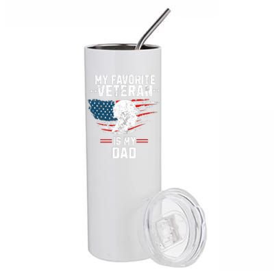 Veterans Day My Favorite Veteran Is My Dad Kids Stainless Steel Tumbler