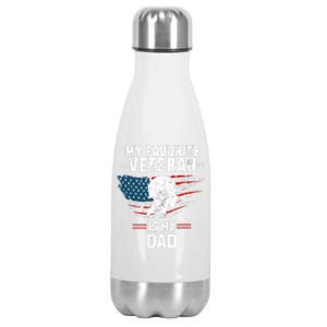 Veterans Day My Favorite Veteran Is My Dad Kids Stainless Steel Insulated Water Bottle