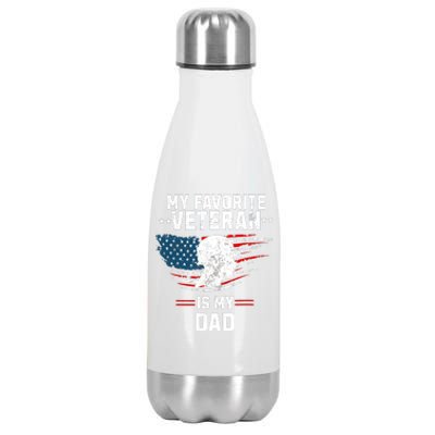 Veterans Day My Favorite Veteran Is My Dad Kids Stainless Steel Insulated Water Bottle