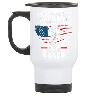 Veterans Day My Favorite Veteran Is My Dad Kids Stainless Steel Travel Mug