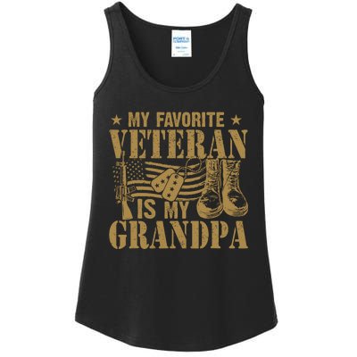 Veterans Day My Favorite Veteran Is My Grandpa Ladies Essential Tank