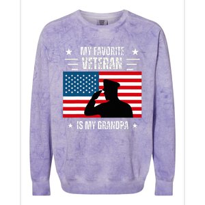 Veterans Day Military My Favorite Veteran Is My Grandpa Colorblast Crewneck Sweatshirt