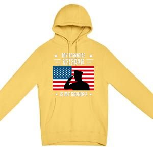 Veterans Day Military My Favorite Veteran Is My Grandpa Premium Pullover Hoodie