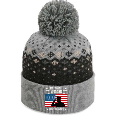 Veterans Day Military My Favorite Veteran Is My Grandpa The Baniff Cuffed Pom Beanie