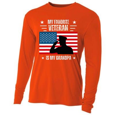 Veterans Day Military My Favorite Veteran Is My Grandpa Cooling Performance Long Sleeve Crew