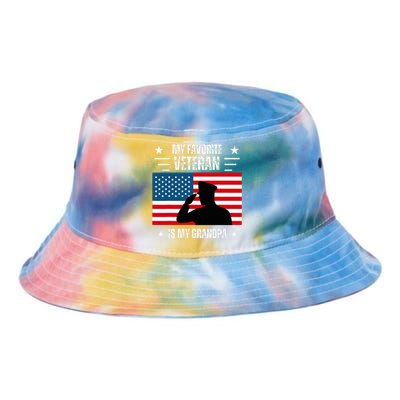 Veterans Day Military My Favorite Veteran Is My Grandpa Tie Dye Newport Bucket Hat