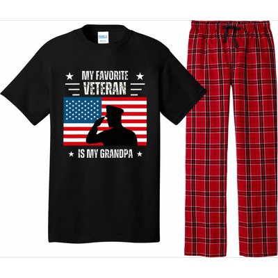 Veterans Day Military My Favorite Veteran Is My Grandpa Pajama Set