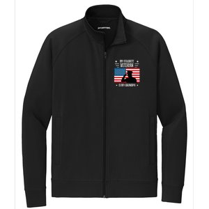 Veterans Day Military My Favorite Veteran Is My Grandpa Stretch Full-Zip Cadet Jacket