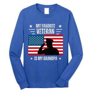 Veterans Day Military My Favorite Veteran Is My Grandpa Long Sleeve Shirt