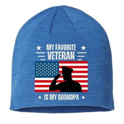 Veterans Day Military My Favorite Veteran Is My Grandpa Sustainable Beanie