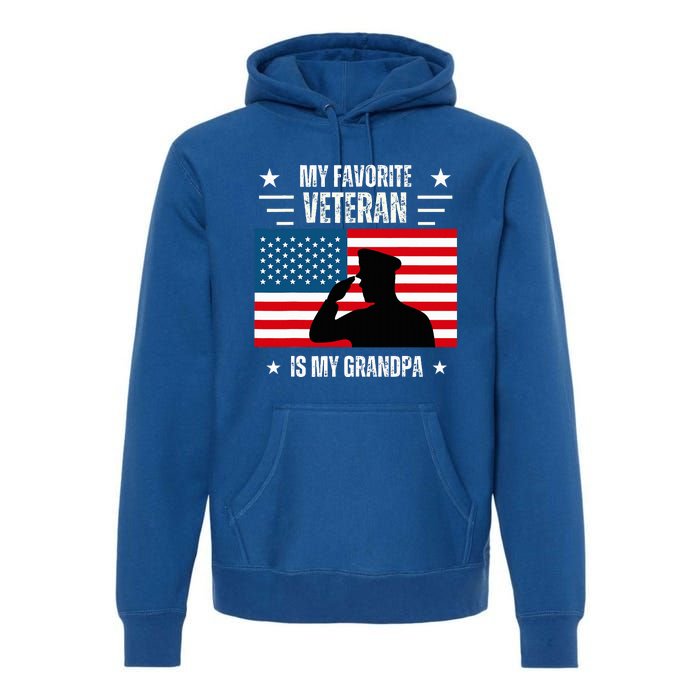 Veterans Day Military My Favorite Veteran Is My Grandpa Premium Hoodie