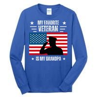 Veterans Day Military My Favorite Veteran Is My Grandpa Tall Long Sleeve T-Shirt