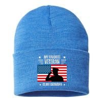 Veterans Day Military My Favorite Veteran Is My Grandpa Sustainable Knit Beanie