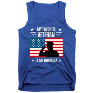 Veterans Day Military My Favorite Veteran Is My Grandpa Tank Top