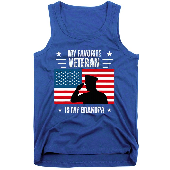 Veterans Day Military My Favorite Veteran Is My Grandpa Tank Top